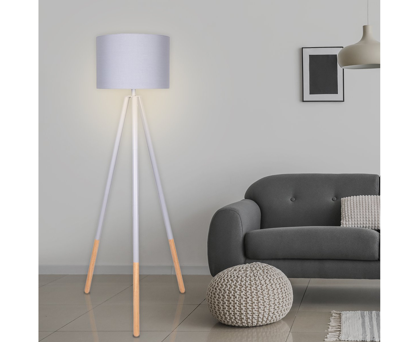 grey tripod floor lamp asda