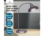 Sarantino Metal Desk Lamp in Dark Grey Finish