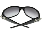 Byblos Sunglasses Women Black Silver Wrap