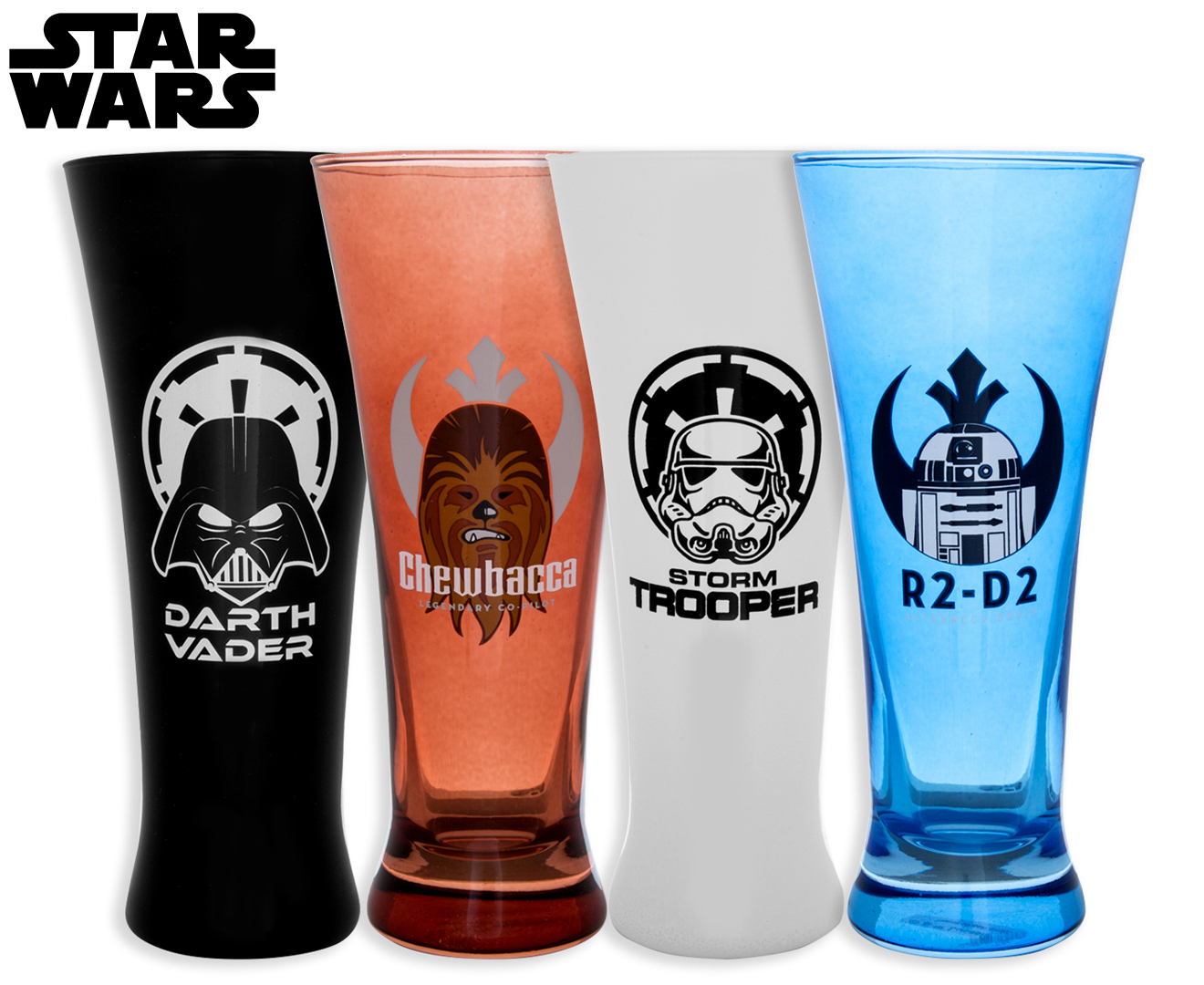 Star Wars Set Of 4 315ml Coloured Glasses Nz