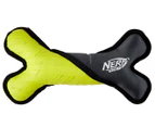 Nerf Dog 28cm Tuff Rubber & Nylon Plush Bone Chew Toy - Green/Grey