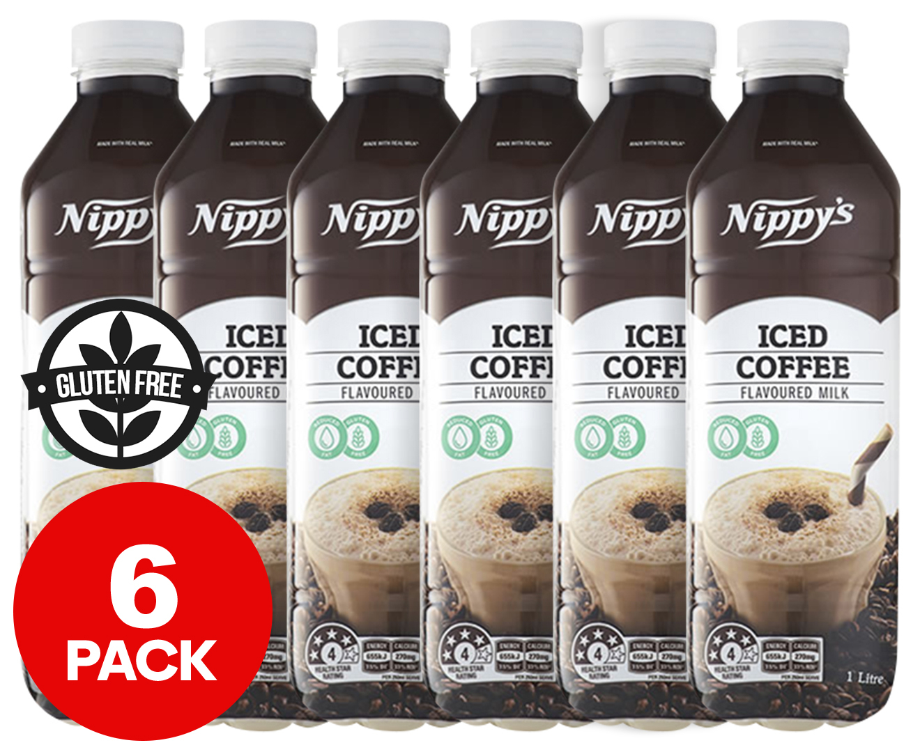 6 x Nippy's Flavoured Milk Iced Coffee 1L Catch.co.nz