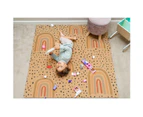 Cork Kids Play Mat | Square 135cm X 135cm | Hand-drawn Rainbow Dots