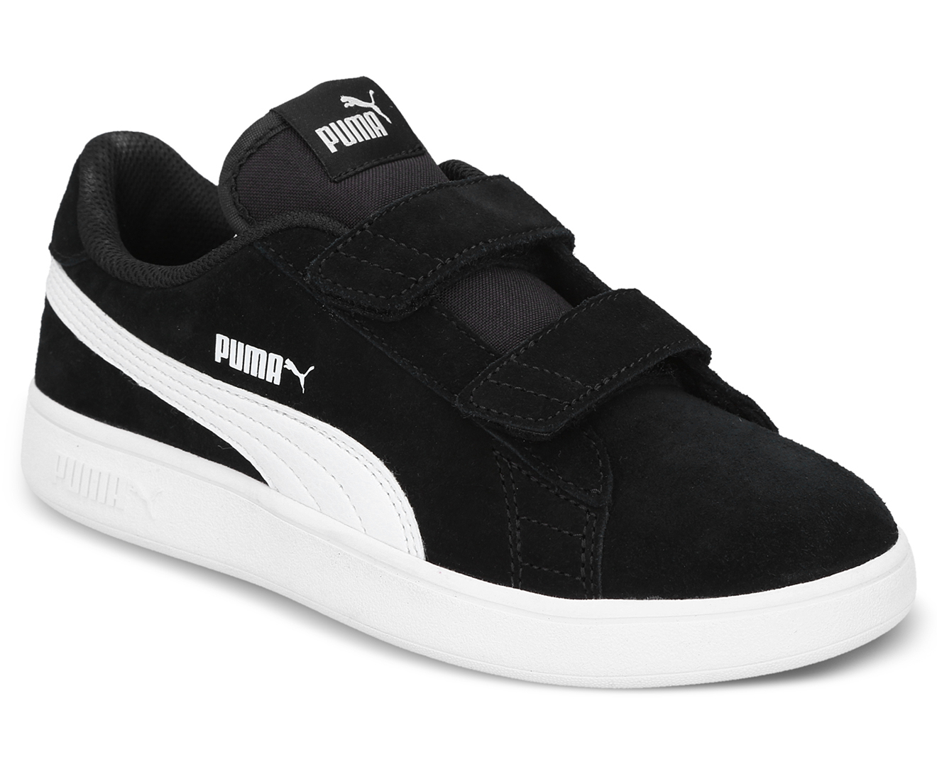 Puma Boys' Smash Suede V2 SD V Sneakers - Black/White | Catch.co.nz