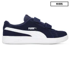Puma Boys' Smash Suede V2 SD V Sneakers - Peacoat/Puma White