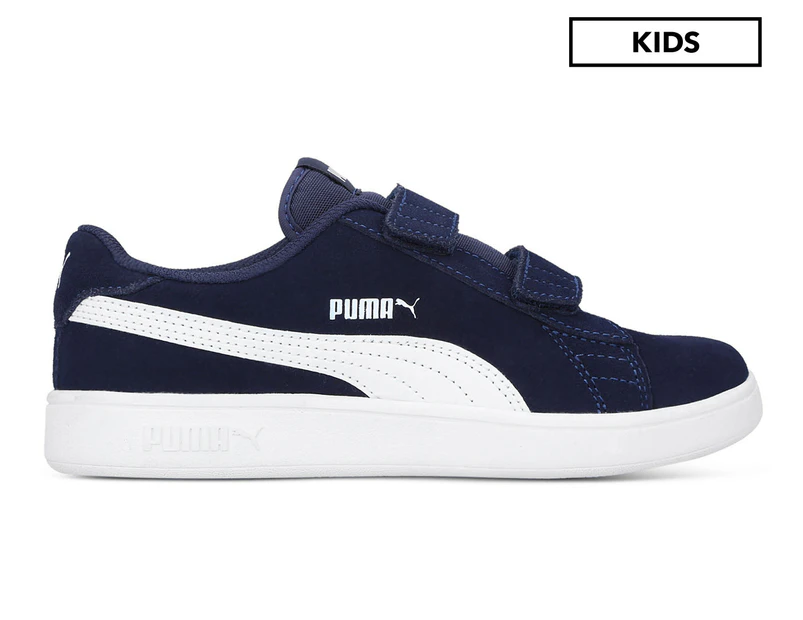 Puma Boys' Smash Suede V2 SD V Sneakers - Peacoat/Puma White