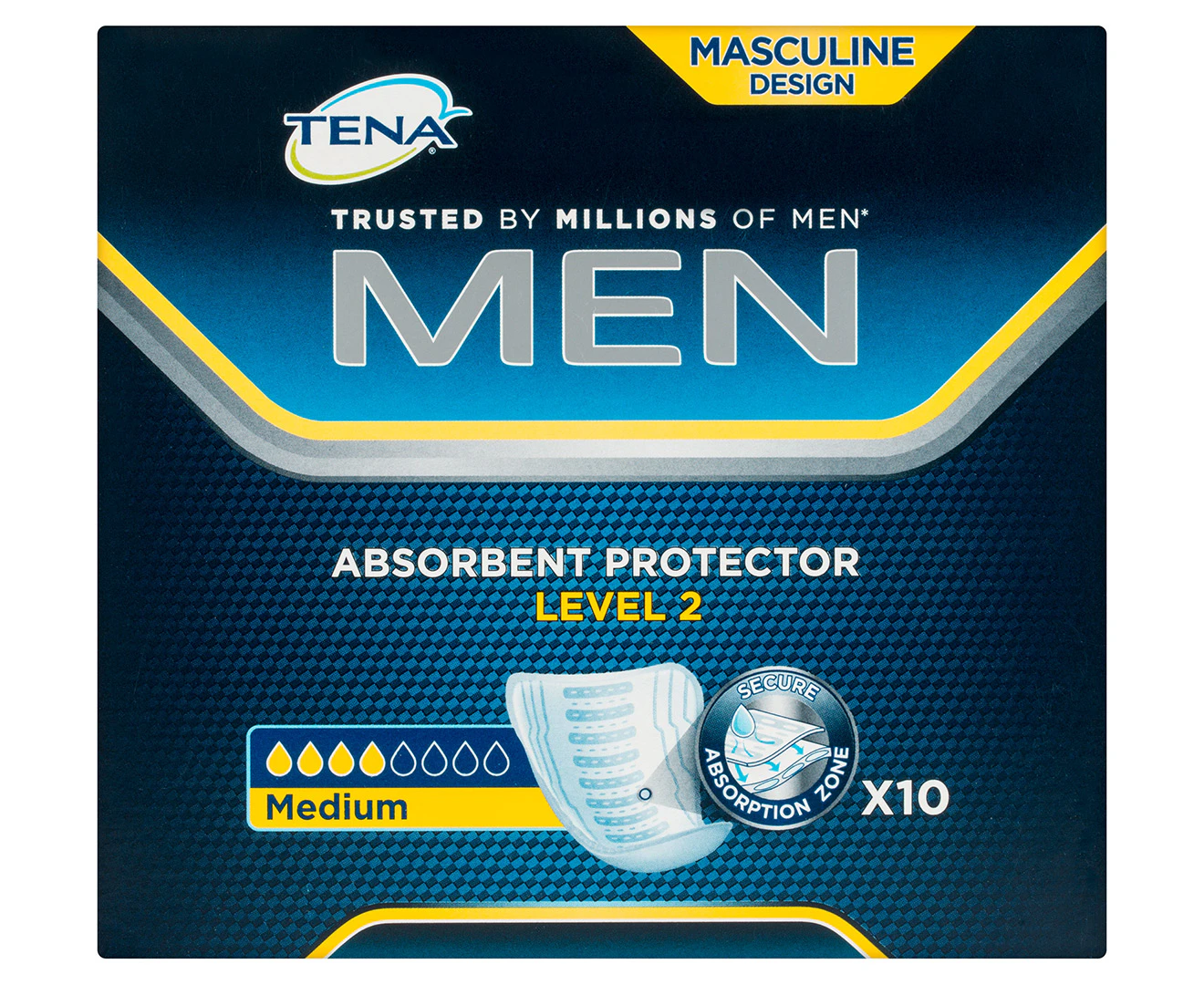 TENA Men Active Fit Absorbent Protector Level 2 Moderate 10 Pack