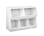 Keezi Kids Toy Box Stackable Bookshelf Storage Organiser Bookcase Shelf