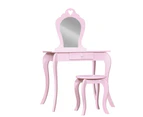 Keezi Pink Kids Vanity Dressing Table Stool Set Mirror Princess Children Makeup