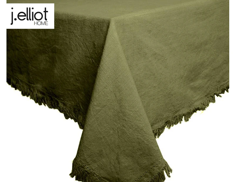 J.Elliot Avani 150x250cm Cotton Table Cloth Protector Party Desk Cover Olive