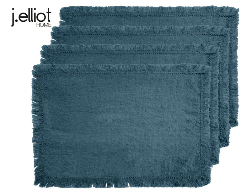 Set of 4 J.Elliot Home Avani Placemats - Steel Blue