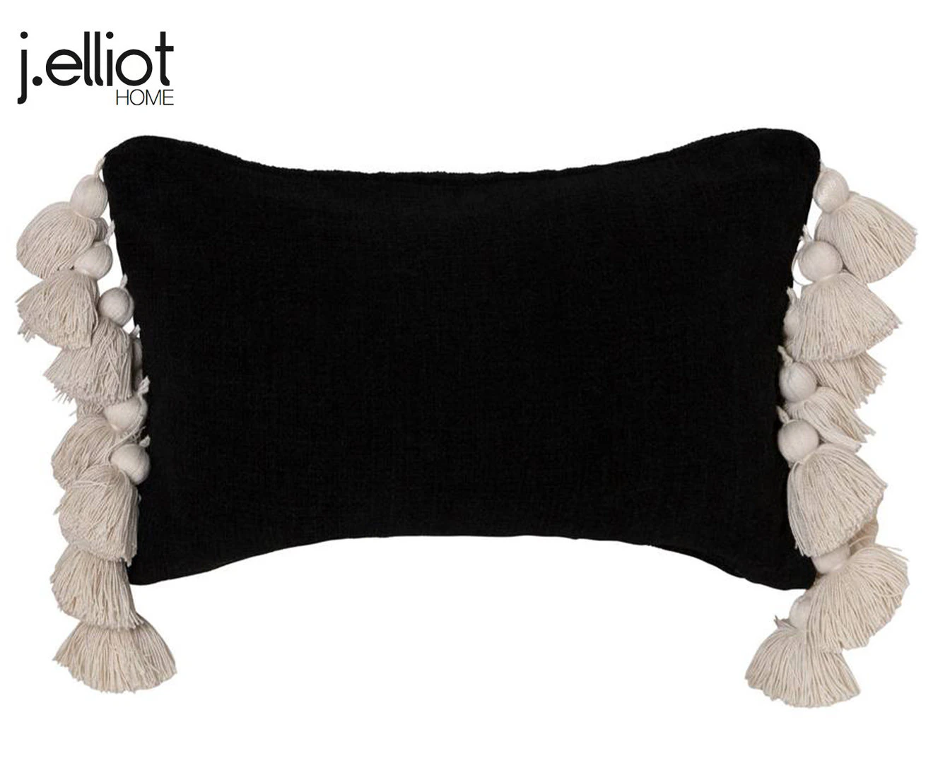 J.Elliot Janey Chenille 55cm Cushion Rectangular Home Decorative Pillow Black