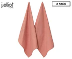 J.Elliot Home Waffle Tea Towels 2-Pack - Clay Pink