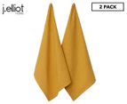 J.Elliot Home Waffle Tea Towels 2-Pack - Mustard