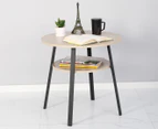 West Avenue Brooklyn Round Side Table - Black/Blonde