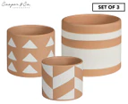 Set of 3 Cooper & Co. Idaho Nesting Terracotta Pots - White/Terracotta