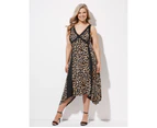 Crossroads Contrast Knit Dress - Womens - Leopard