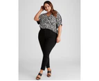 Beme Mid Rise Core Regular Length Jeans - Womens - Plus Size Curvy - Black