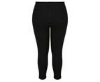 Beme Mid Rise Core Regular Length Jeans - Womens - Plus Size Curvy - Black