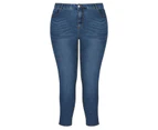 Beme Mid Rise Core Regular Length Jeans - Womens - Plus Size Curvy - Mid Wash