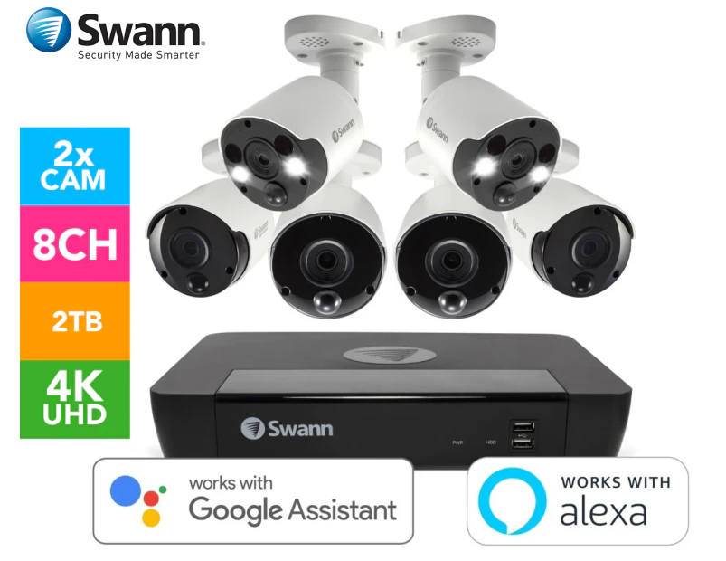 Swann SONVK-886804B2FB 6-Camera 8-Channel 4K Ultra HD NVR Security System