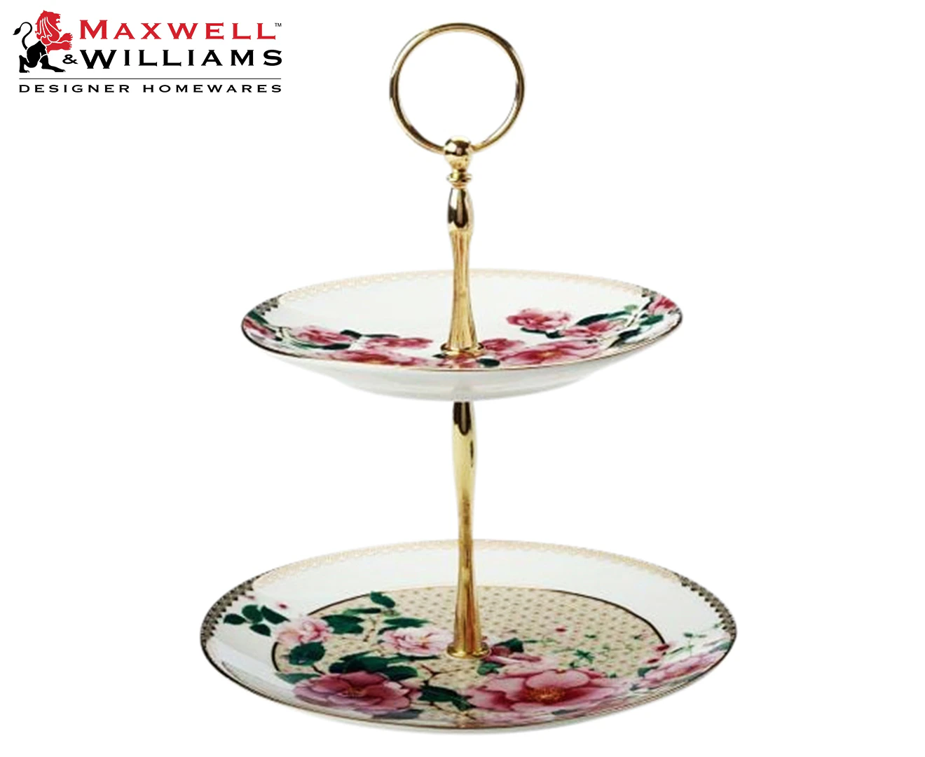 Maxwell & Williams Teas & C's Silk Road 2-Tiered Cake Stand - White/Multi