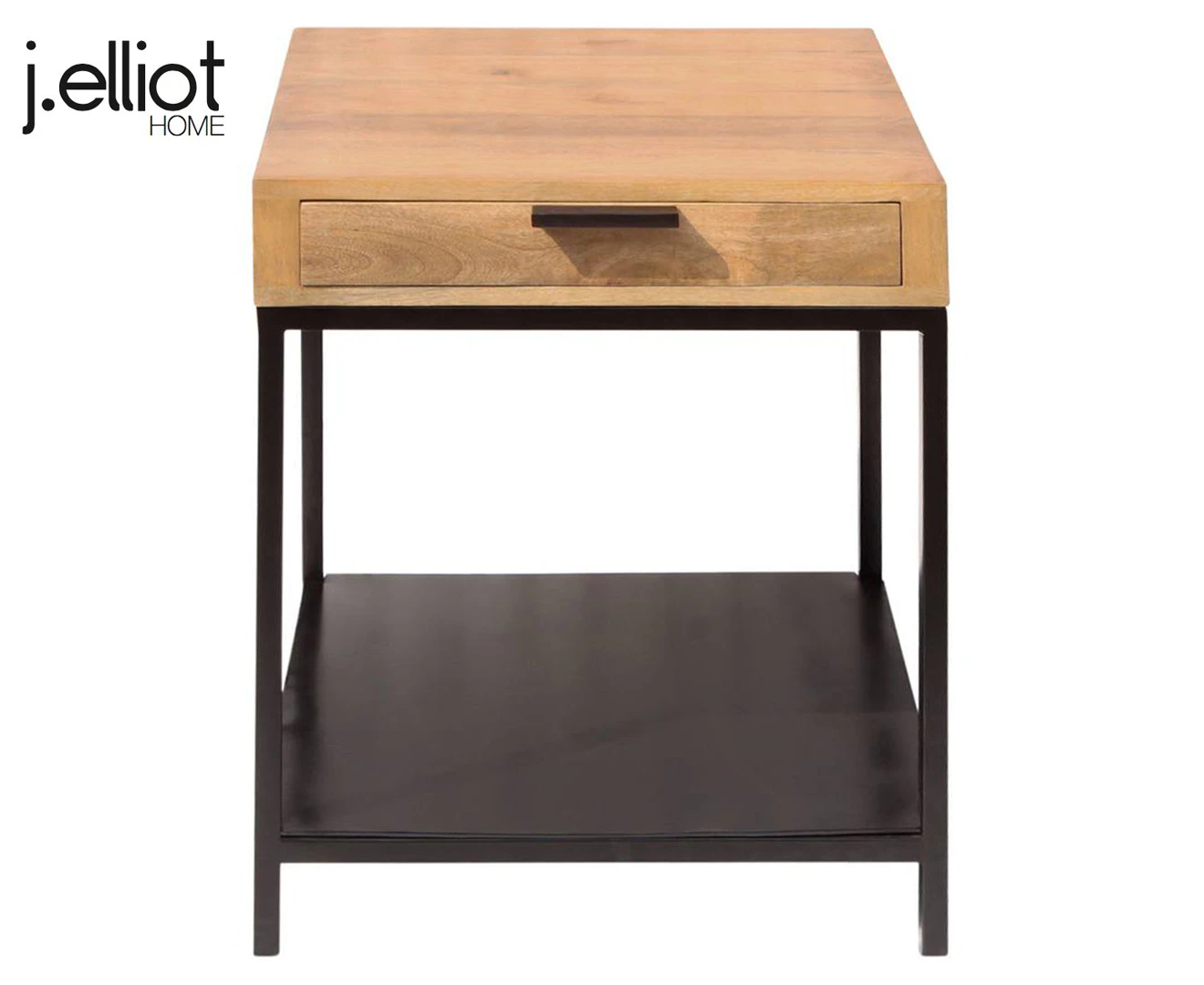 J. Elliot Clifton 61cm Side Table Living/Bedroom Home Furniture Natural & Black