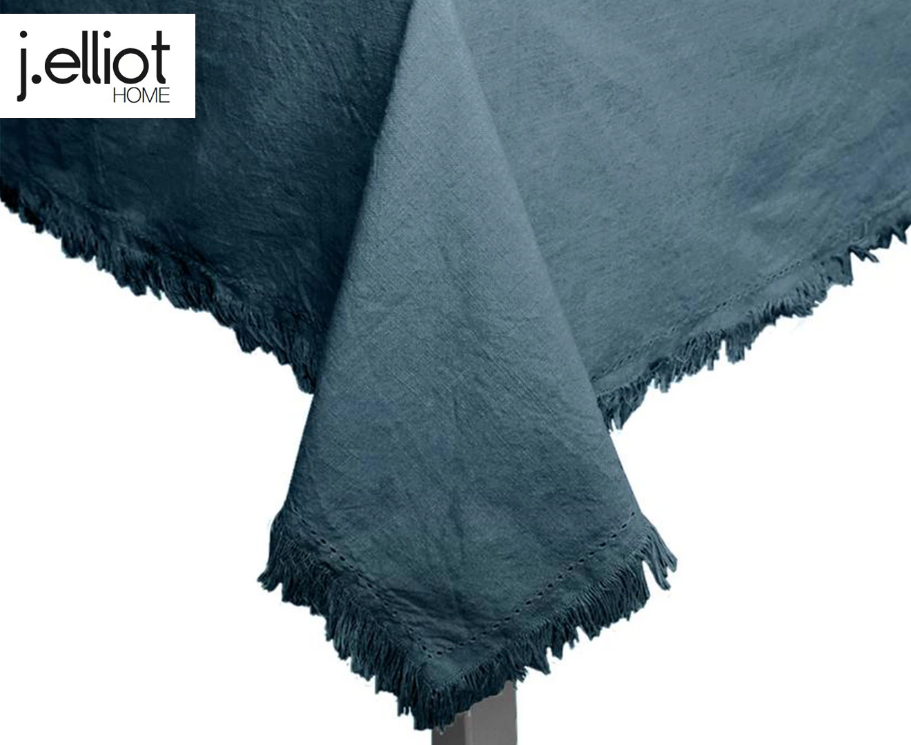 J.Elliot Avani 150x250cm Cotton Table Cloth Protector Party Cover Steel Blue