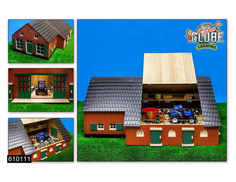Kids Globe Farming Farmhouse / Farm Building Cow Shed Stable 1:32 Scale