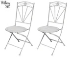 2 x Willow & Silk Herald Patio Chair - Matte White/Grey