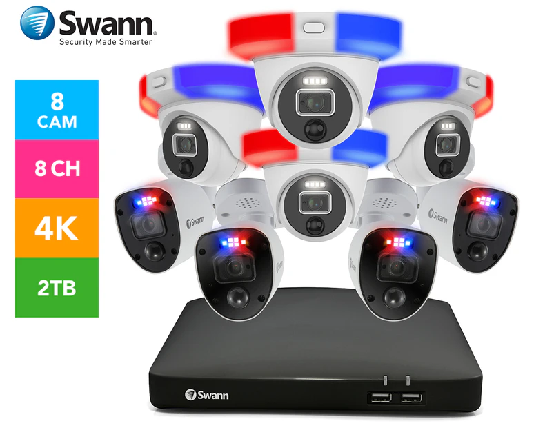 Swann SWDVK-856804RL4DE Enforcer 8-Camera 8-Channel 4K UHD DVR Security System