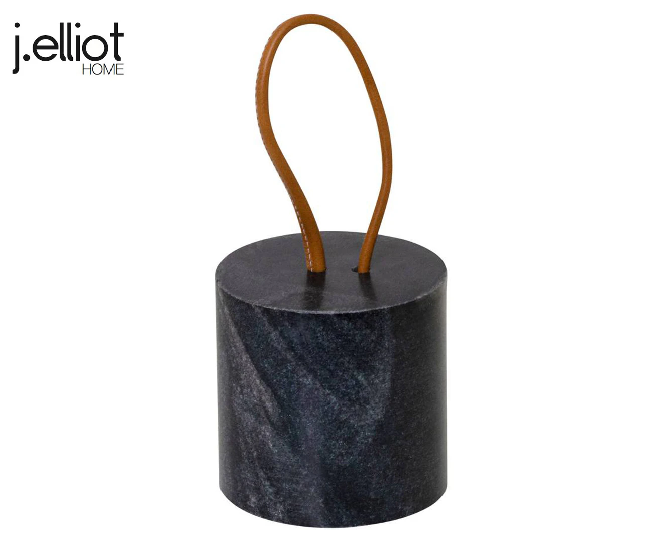 J.Elliot Enora 13cm Door Stop Home Decor Stopper w/ Leather Handle Grey Marble