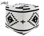 J.Elliot Home Ezra Ottoman - White/Black