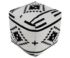 J.Elliot Home Ezra Ottoman - White/Black