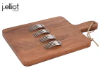 J.Elliot Rella Wood Cheese Board/4pc Stainless Steel Marker Set 38cm Natural/SLV