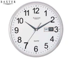 Baxter 32cm Windsor Wall Clock - Silver/White