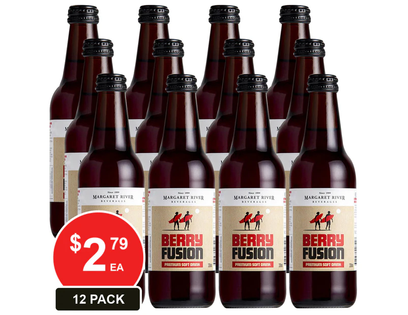 12 Pack, Margaret River 330ml Soft Drink Berry Fusion