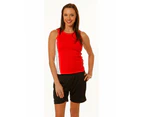New Ladies Womens Teammate Sports Tennis Soccer Team Cotton Polyester Singlet - Red.White