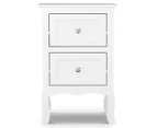 2 x HelloFurniture 2-Drawer Bedside Table - White