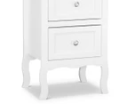 2 x HelloFurniture 2-Drawer Bedside Table - White
