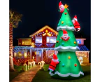 Jingle Jollys Christmas Inflatable Santa Tree 5M Illuminated Decorations
