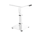 Desky Single Sit Stand Pedestal Desk - White, White