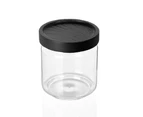 3PK Lemon & Lime Woodend Black 500ml Glass Canister Kitchen Storage Container