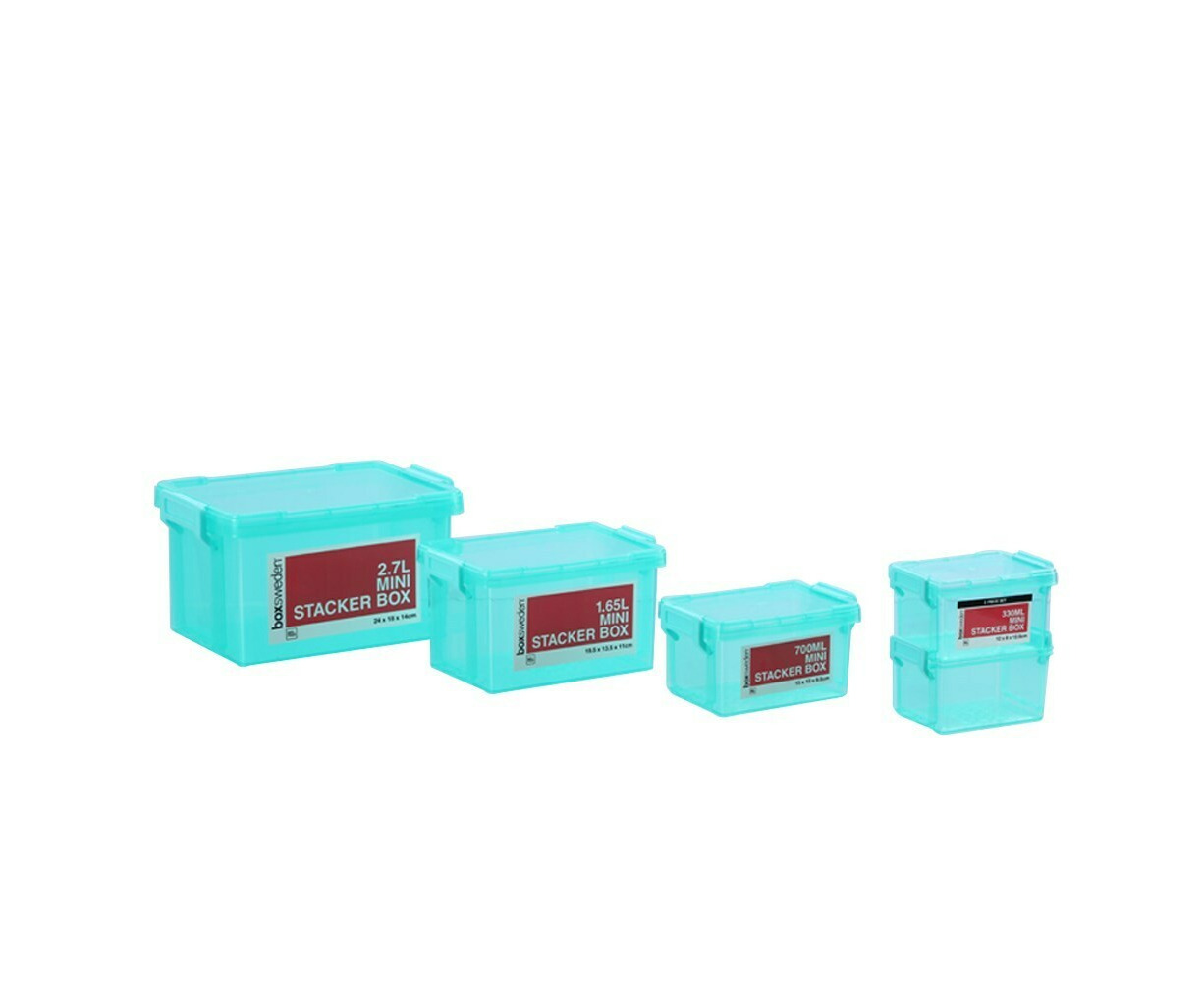 Boxsweden Clip Lock Storage Box 6 Assorted 4PK 5L 1EA