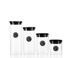 3x Lemon & Lime Highbury Glass Jar 1.4L Acrylic Stackable Kitchen Storage w/ Lid