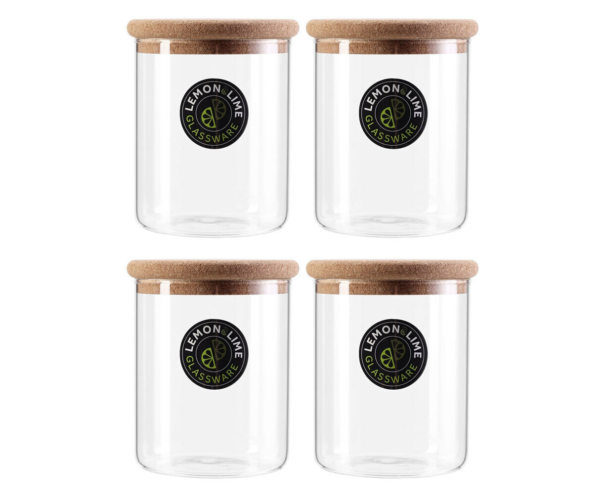 3x Lemon & Lime Stockholm 800ml Glass Canister Storage Container w ...