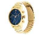 Tommy Hilfiger Gold Steel Blue Dial Men's Multi-function Watch - 1791880