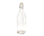 4x Lemon & Lime Glass 1L/32.5cm Water Bottle Juice Drink Container w/ Lid Clear