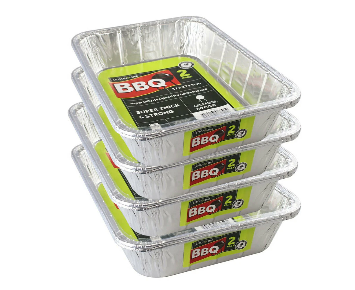 8PK Lemon & Lime Foil Tray 37cm Shelf Ready Household Kitchen Oven BBQ Cookware