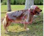 (5XL, Pink) - Glanzzeit Dog See-through Raincoat Cool Rain Jackets Adjustable Poncho for Medium Large Dogs 2XL to 6XL